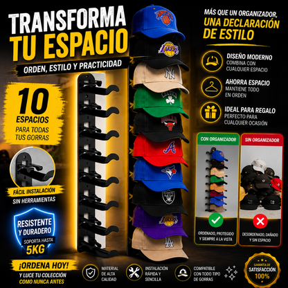 Organizador Premium para Gorras de Pared